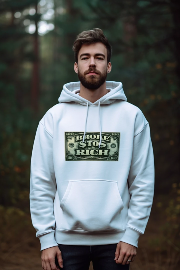 “BROKE TO RICH” $ BILL ZIP-UP